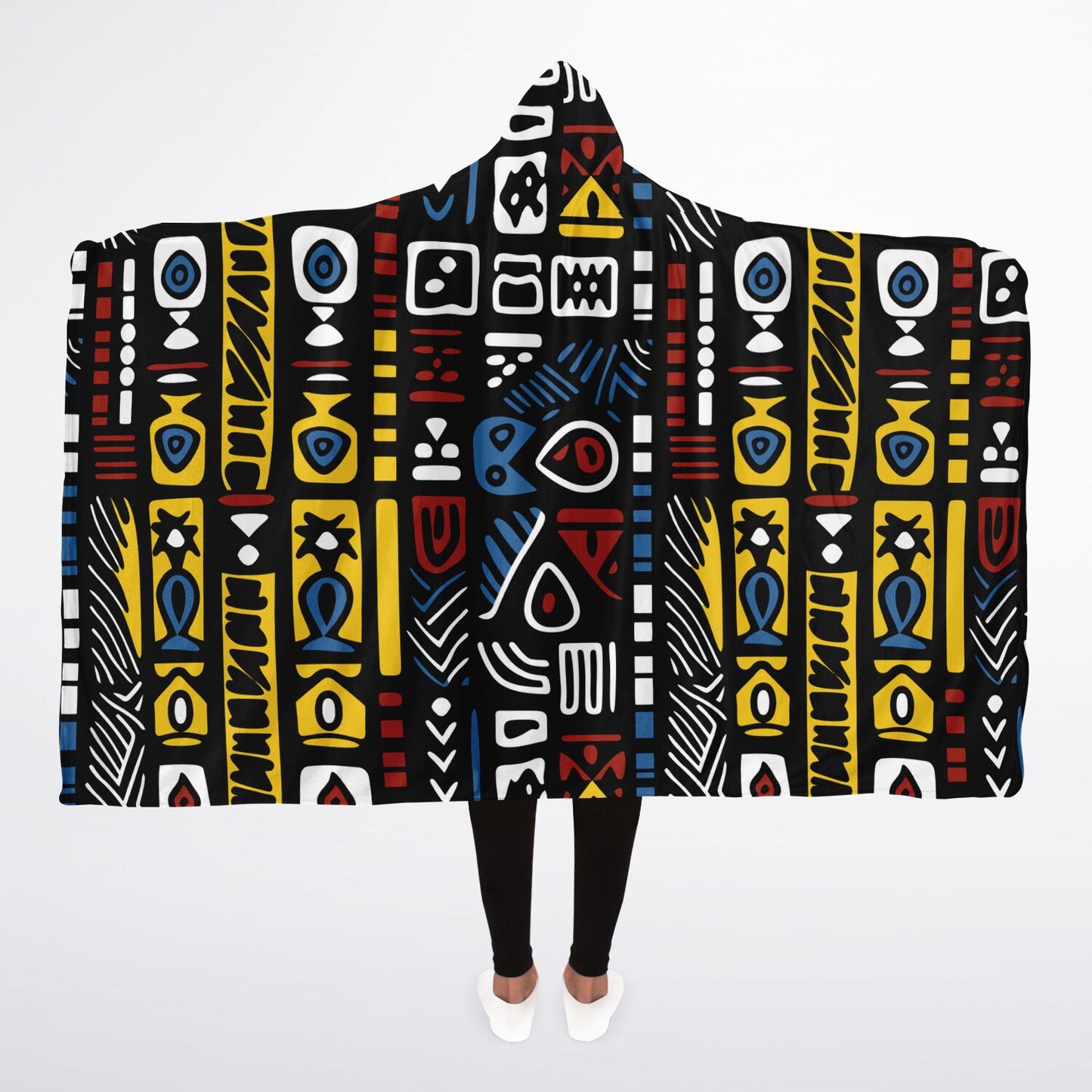 Geometric Harmony Hooded Blanket Sherpa - AOP