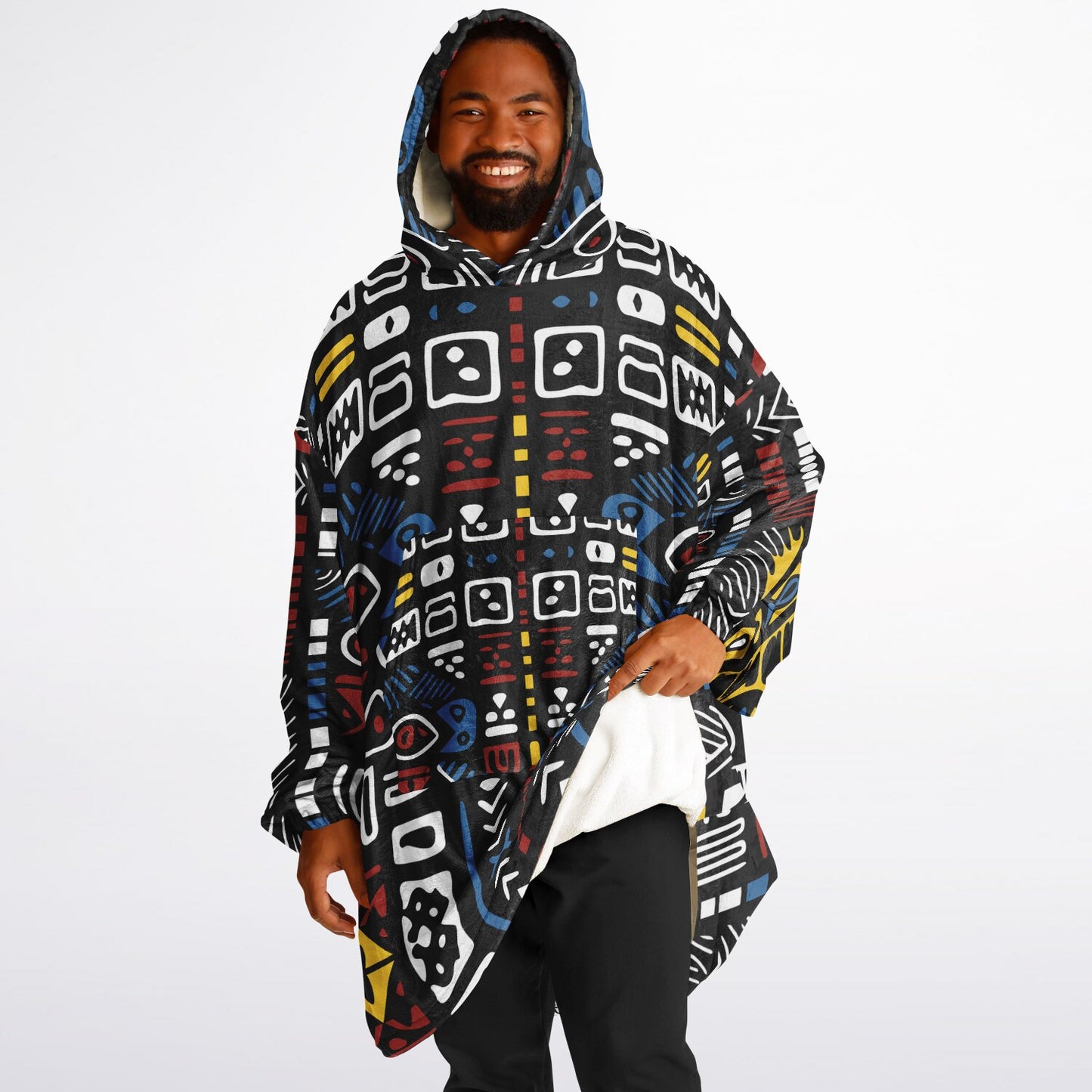 Geometric Harmony Snug Hoodie Economy - AOP