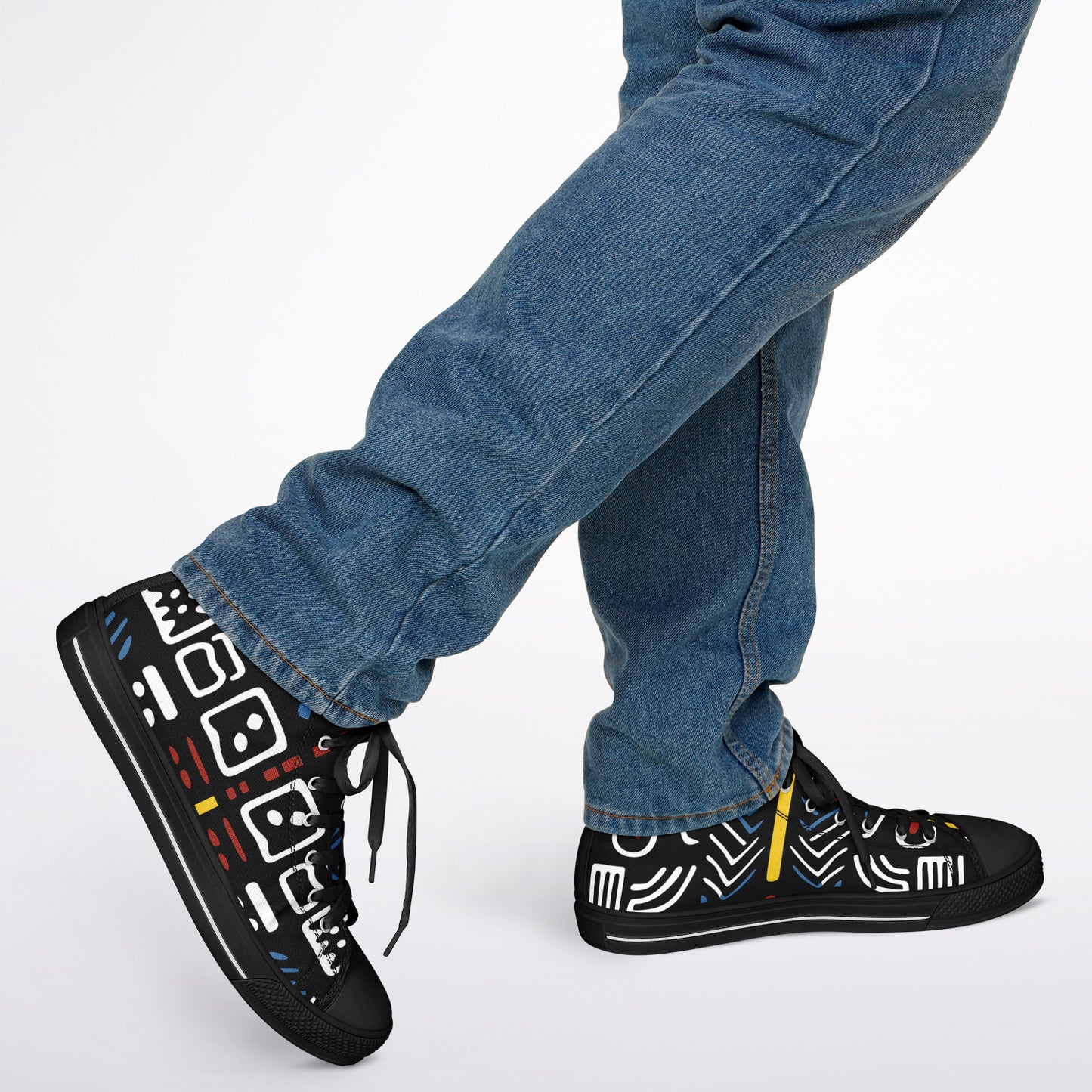 Geometric Harmony Urban Peak High Top Shoes - AOP