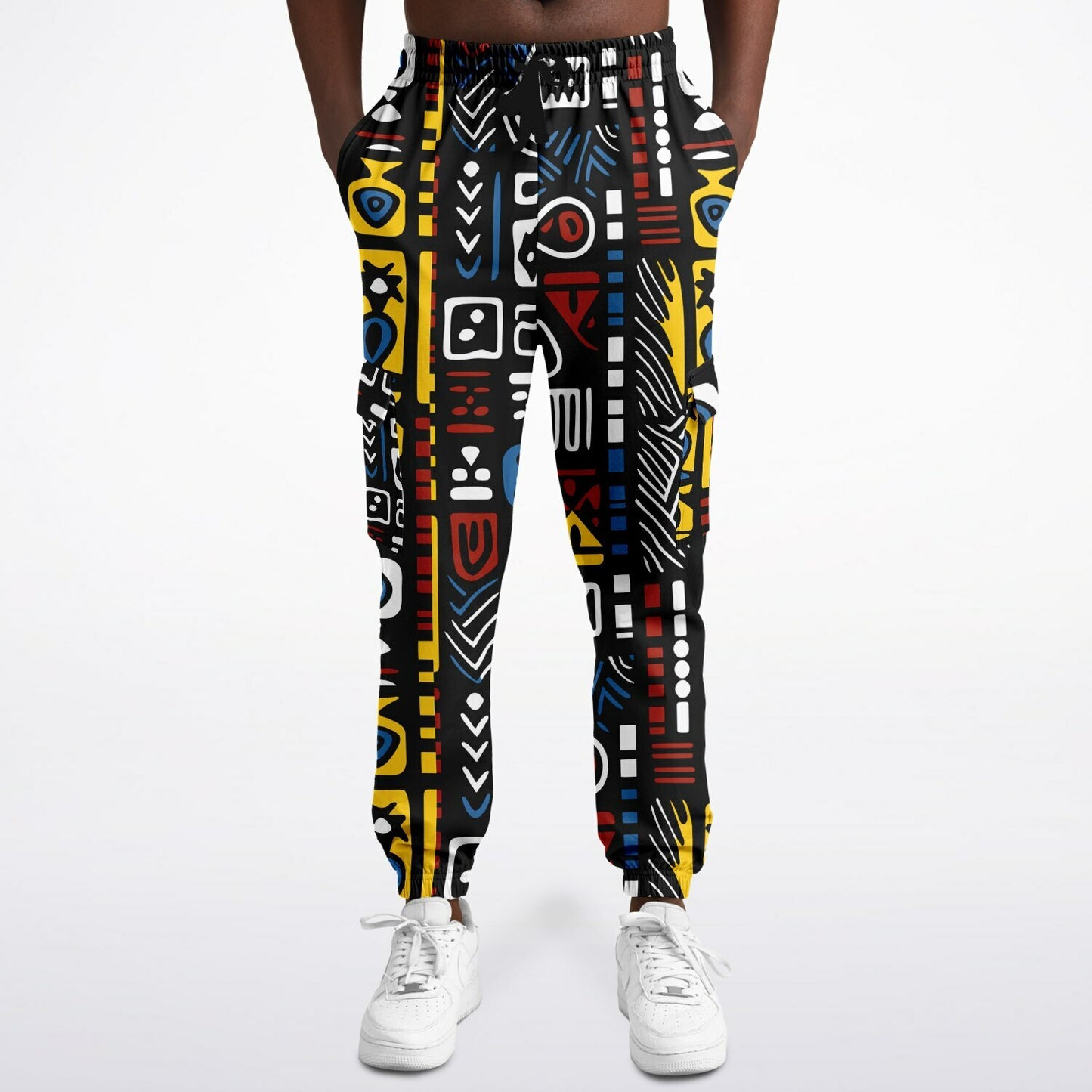 Geometric Harmony Fashion Cargo Sweatpants - AOP