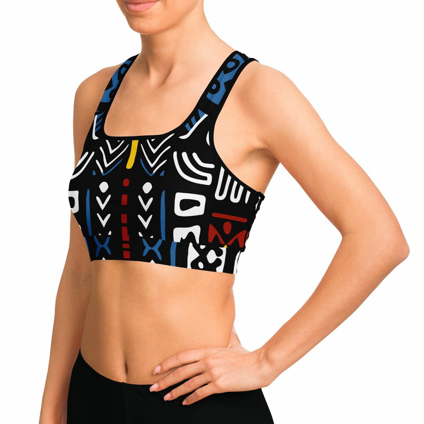 Geometric Harmony Sports Bra - AOP