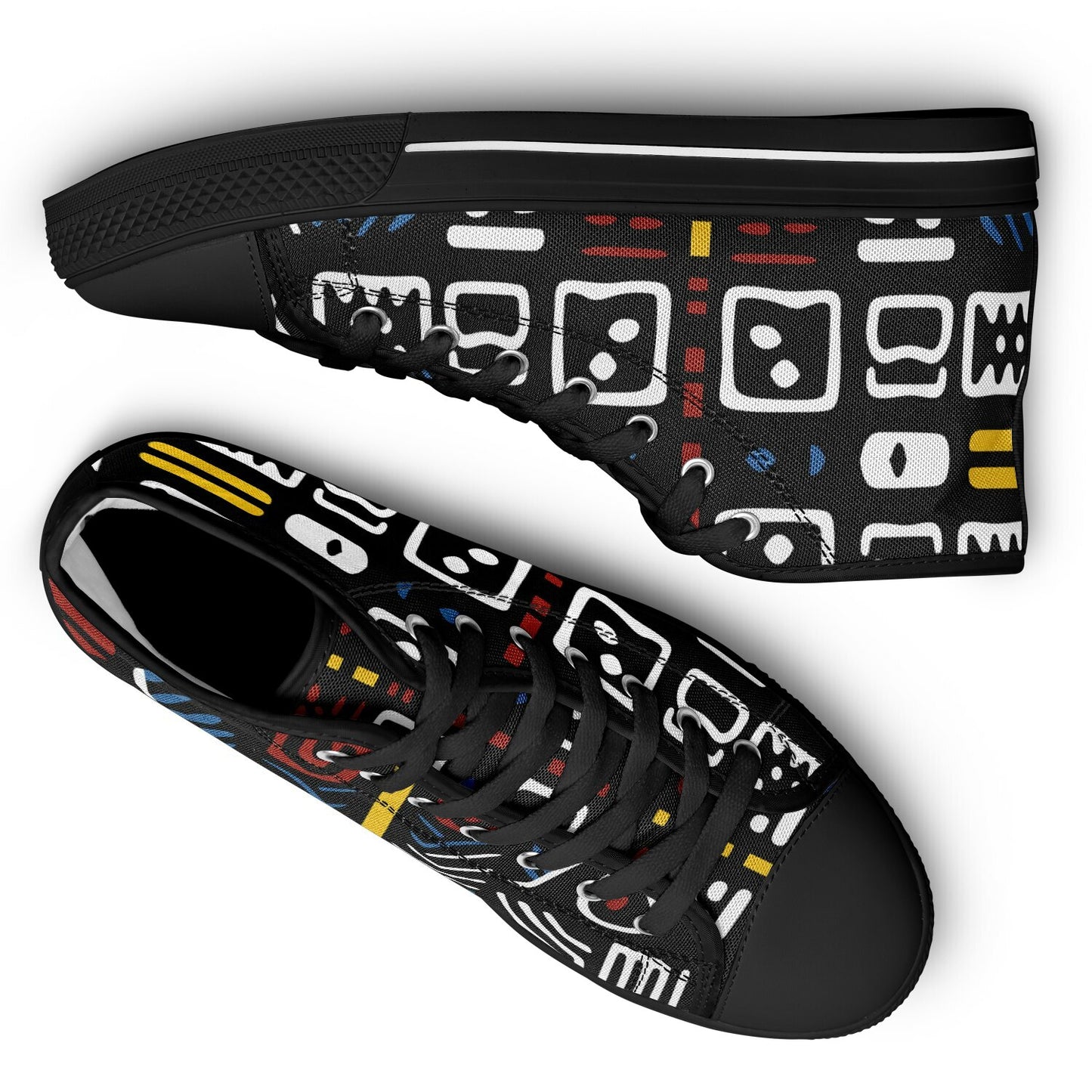Geometric Harmony Urban Peak High Top Shoes - AOP