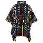 Geometric Harmony Flannel Blanket Poncho - AOP