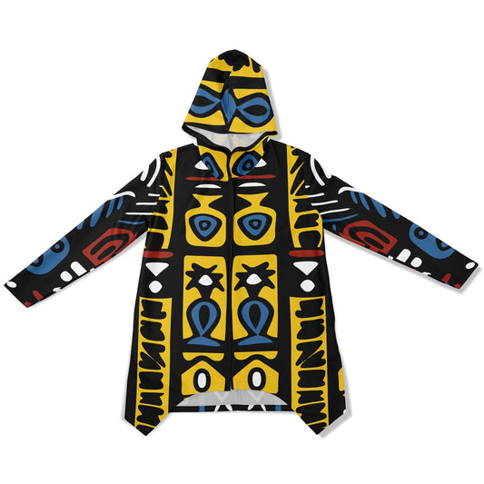 Geometric Harmony Fashion Elongated Cloak - AOP