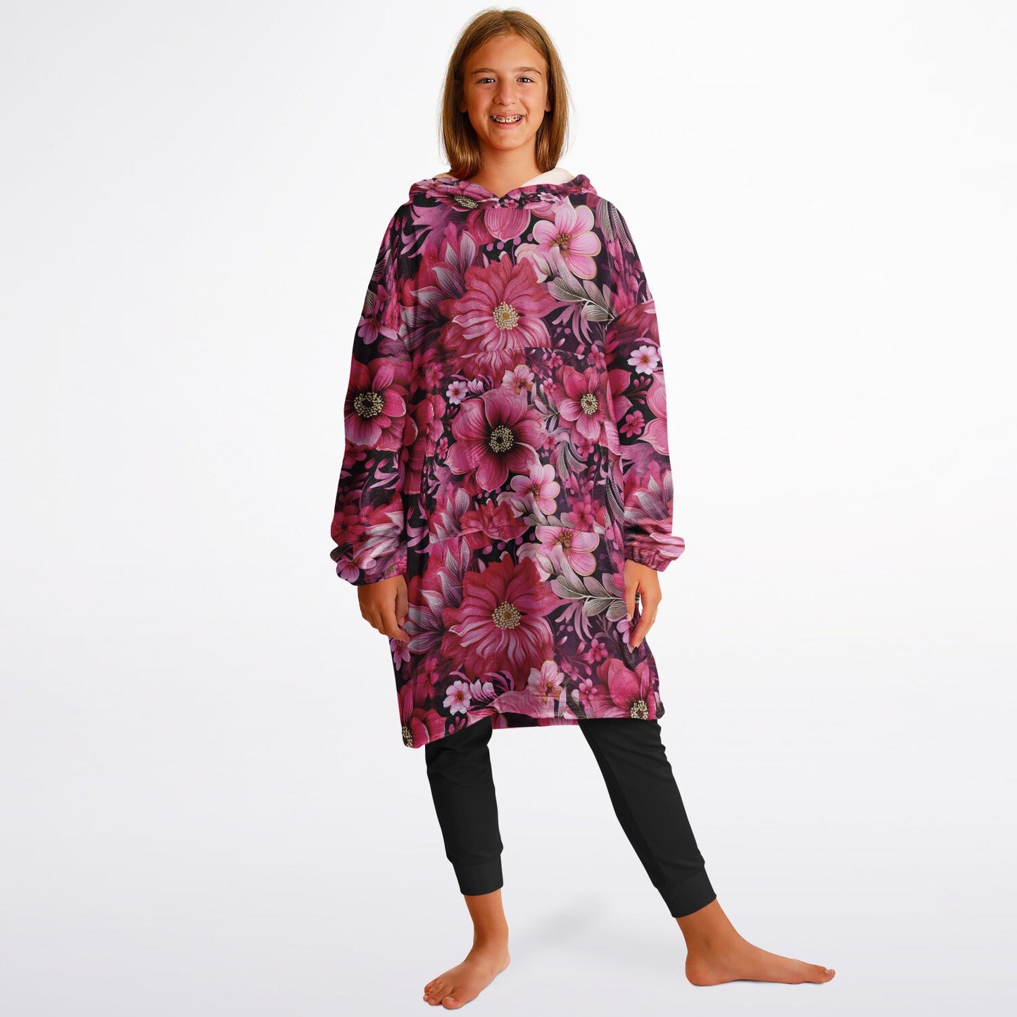 Peony Dreams Youth Snug Hoodie Economy - AOP