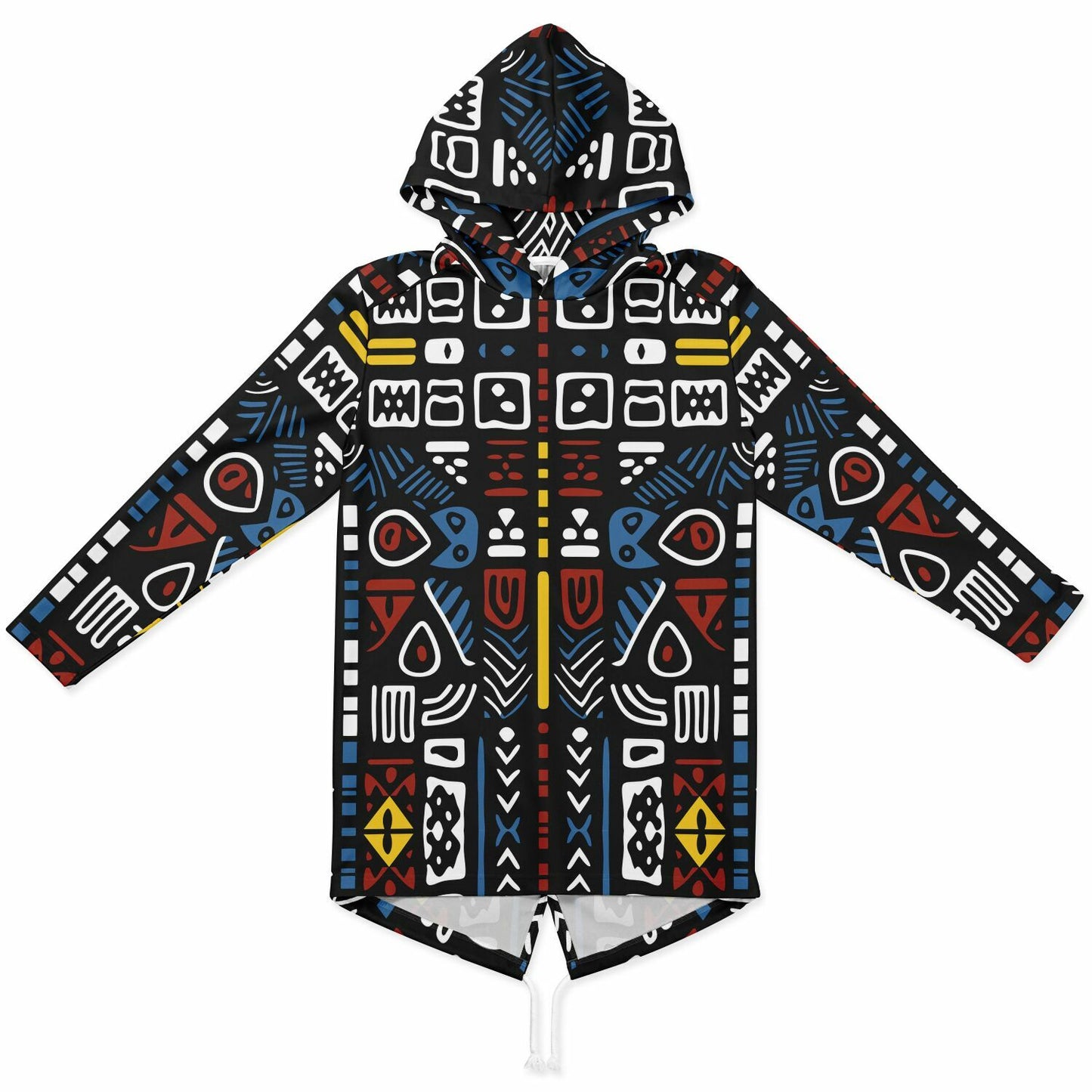 Geometric Harmony Athletic Elongated Hoodie - AOP