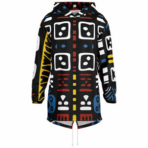 Geometric Harmony Heavyweight Elongated Hoodie - AOP