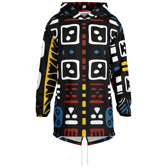 Geometric Harmony Heavyweight Elongated Hoodie - AOP