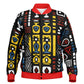 Geometric Harmony Baseball Jacket - AOP