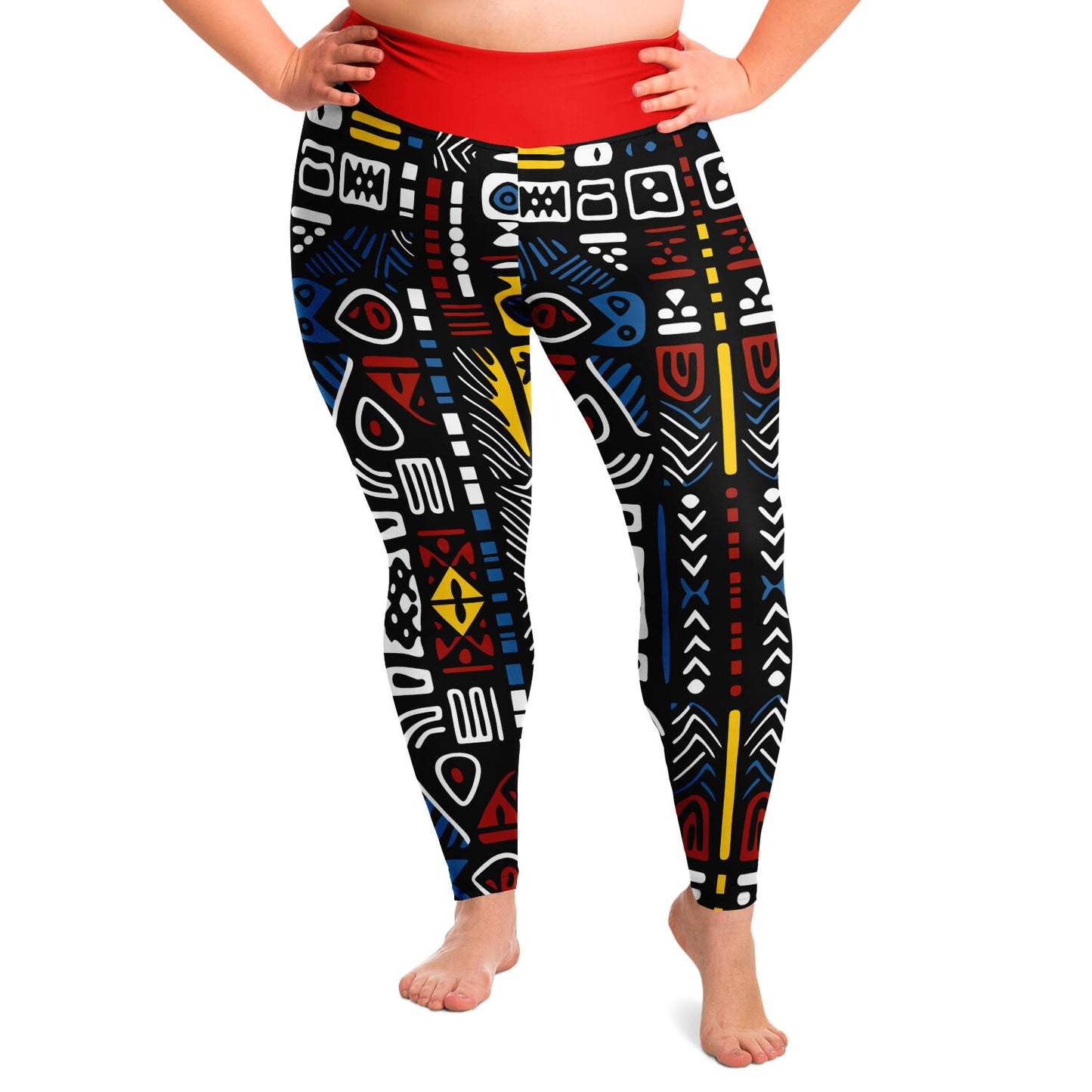 Geometric Harmony Plus Size Legging - AOP