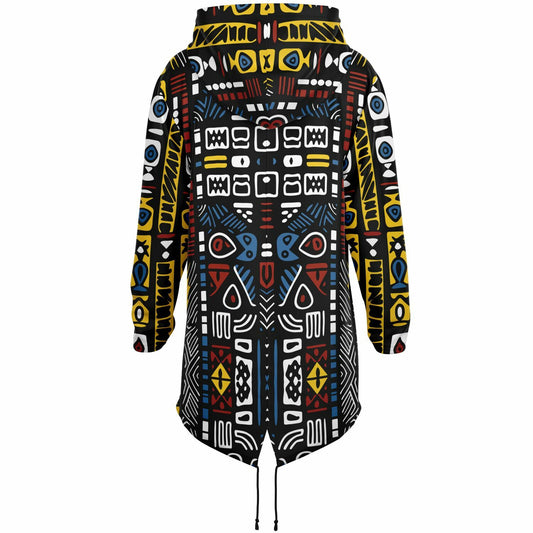 Geometric Harmony Fashion Elongated Hoodie - AOP