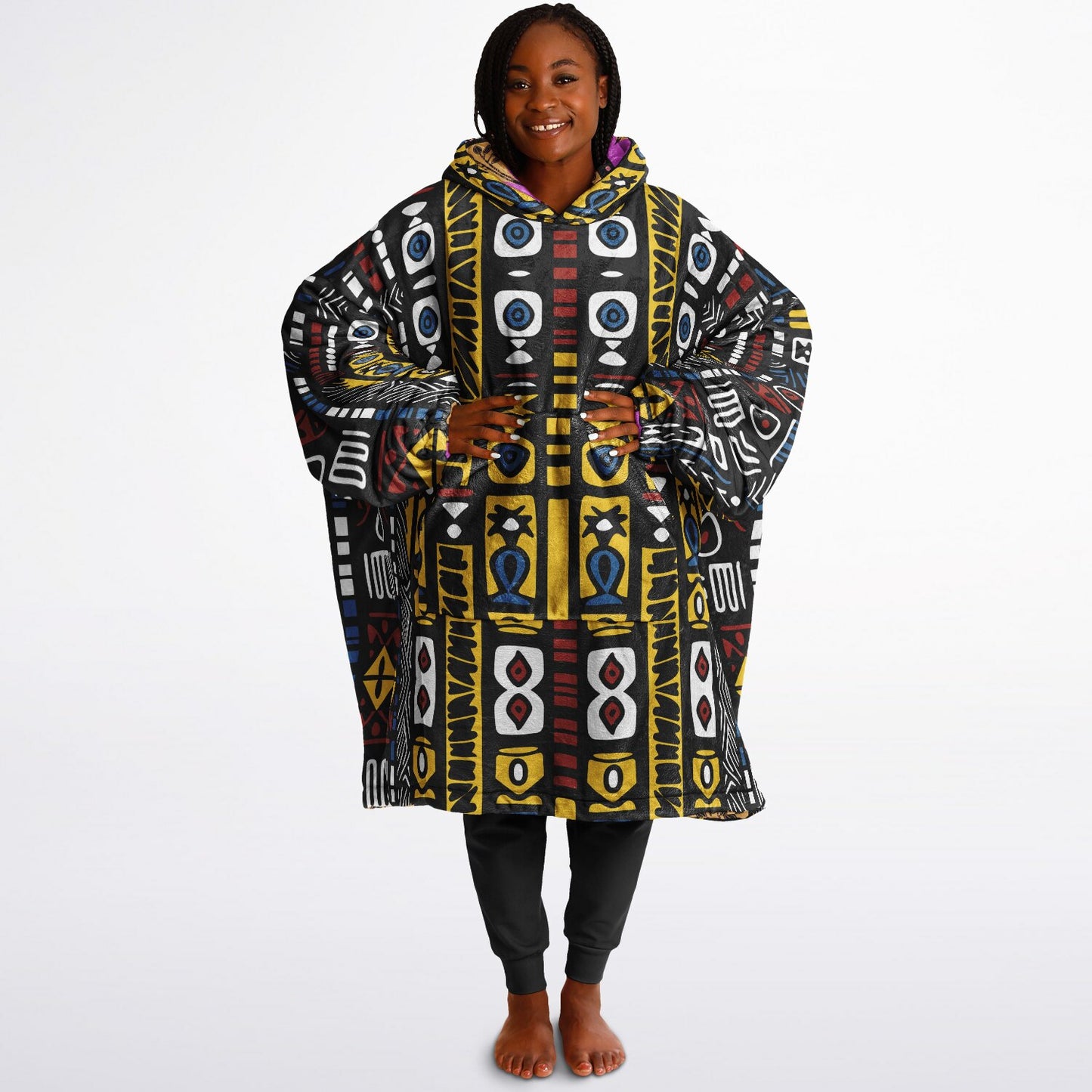 Geometric Harmony Reversible Snug Hoodie - AOP
