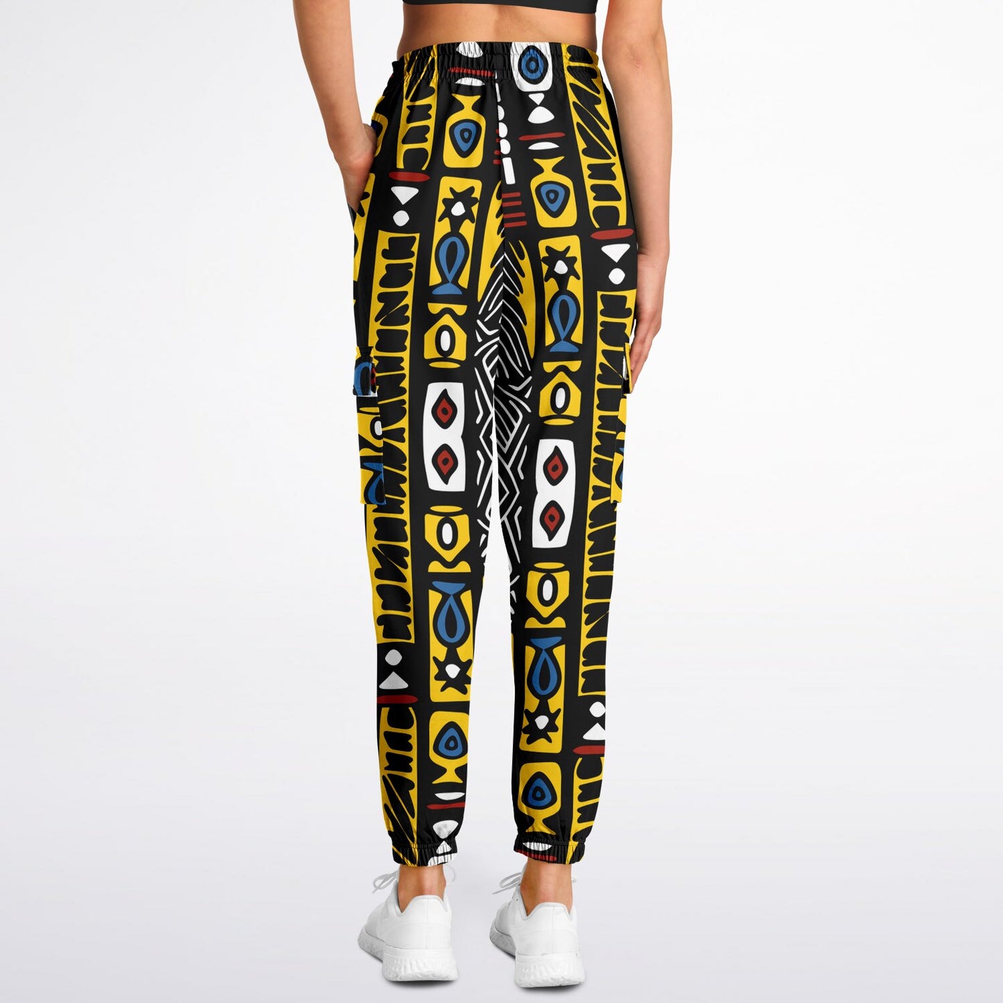 Geometric Harmony Athletic Cargo Sweatpants - AOP