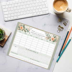 Small Steps Steady Growth Habit Tracker Desk Notepad
